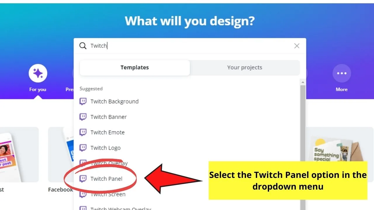 How to Use Canva for Twitch to Create Twitch Panels Step 1