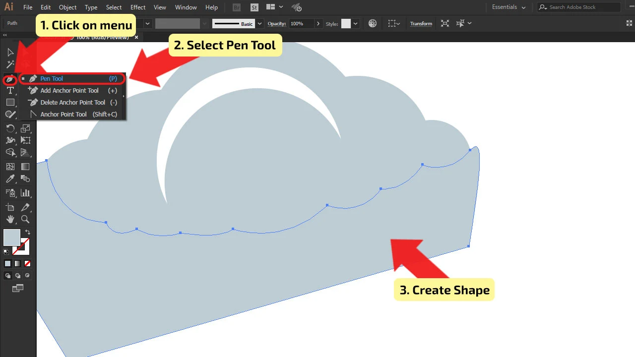 How to make Clouds in Illustrator Step 10