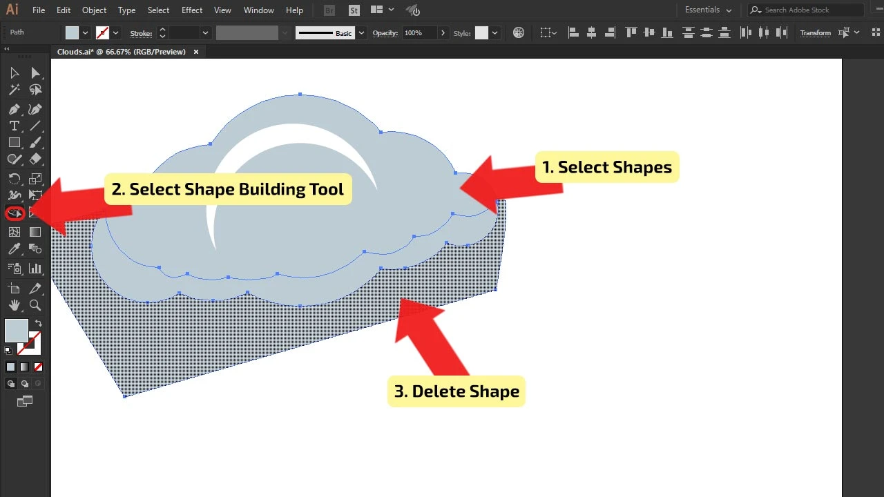 How to make Clouds in Illustrator Step 11