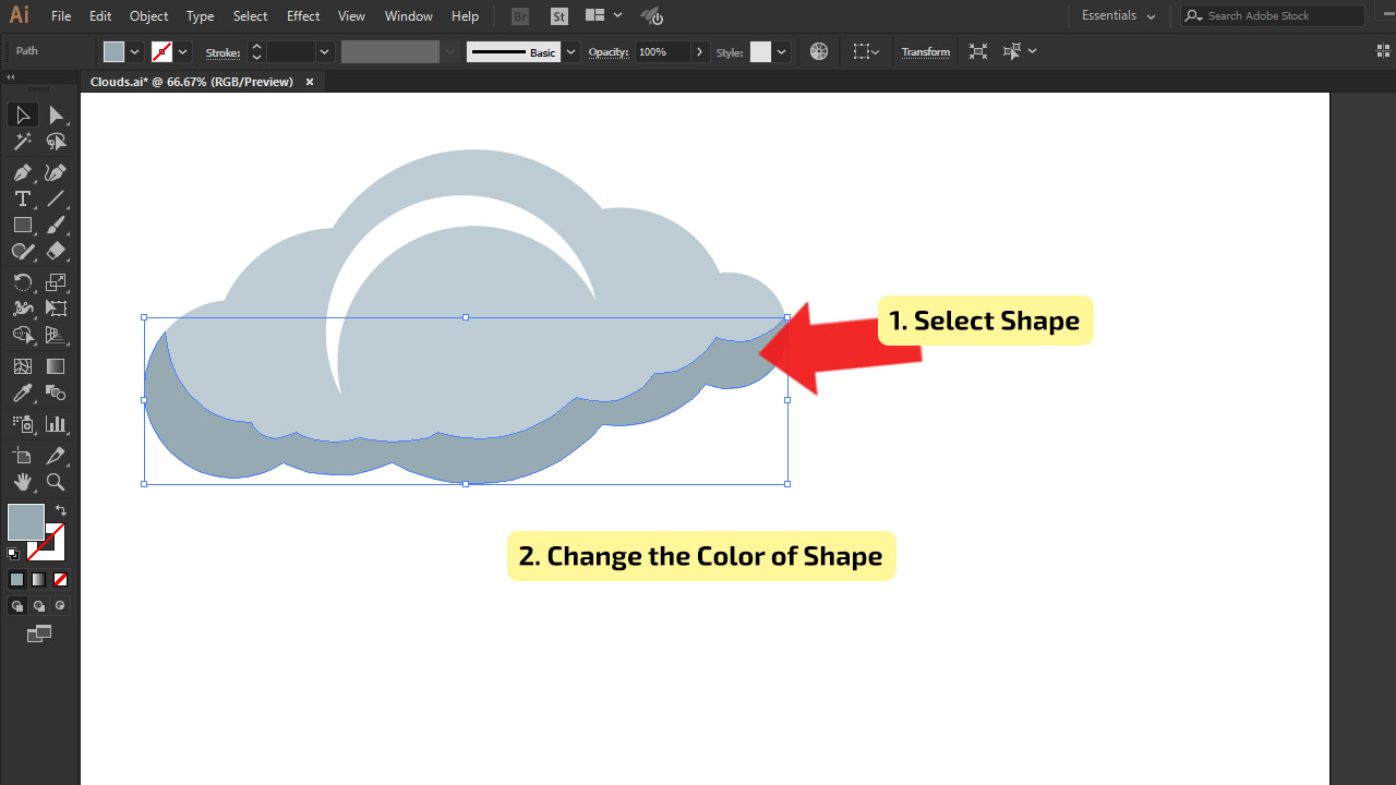 How to make Clouds in Illustrator Step 12