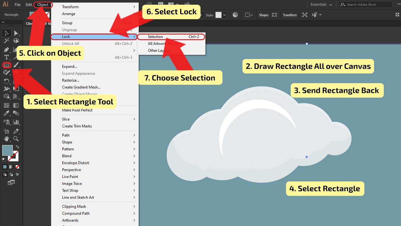 How to make Clouds in Illustrator Step 16