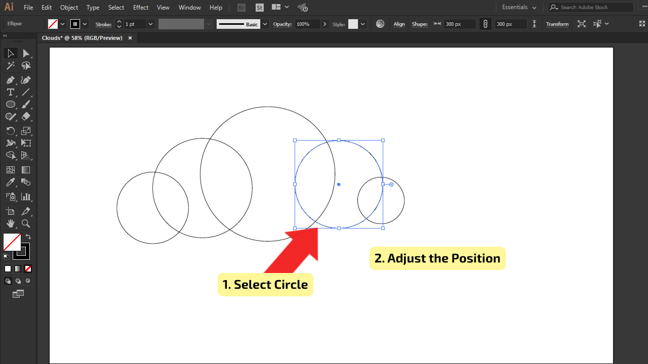 How to make Clouds in Illustrator Step 4