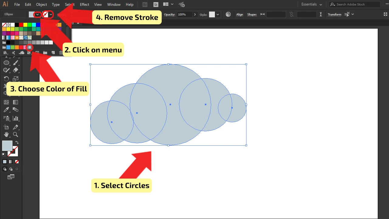 How to make Clouds in Illustrator Step 5