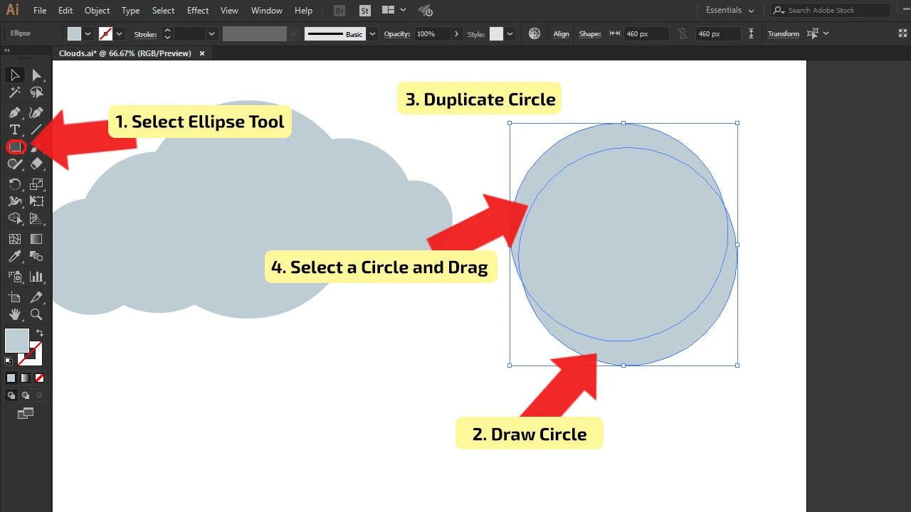 How to make Clouds in Illustrator Step 6