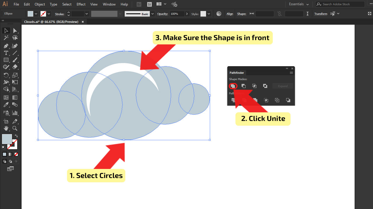 How to make Clouds in Illustrator Step 9