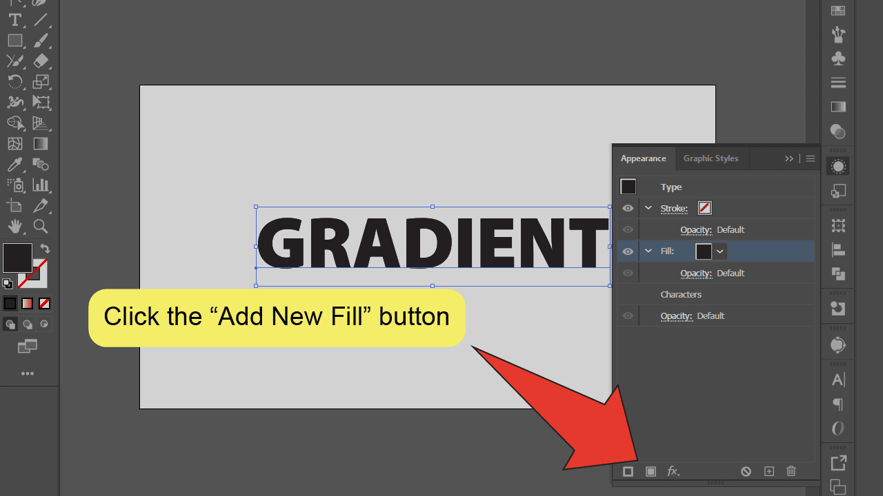 1 How To Gradient Text In Adobe Illustrator using Non-Destructive Fill Step 4
