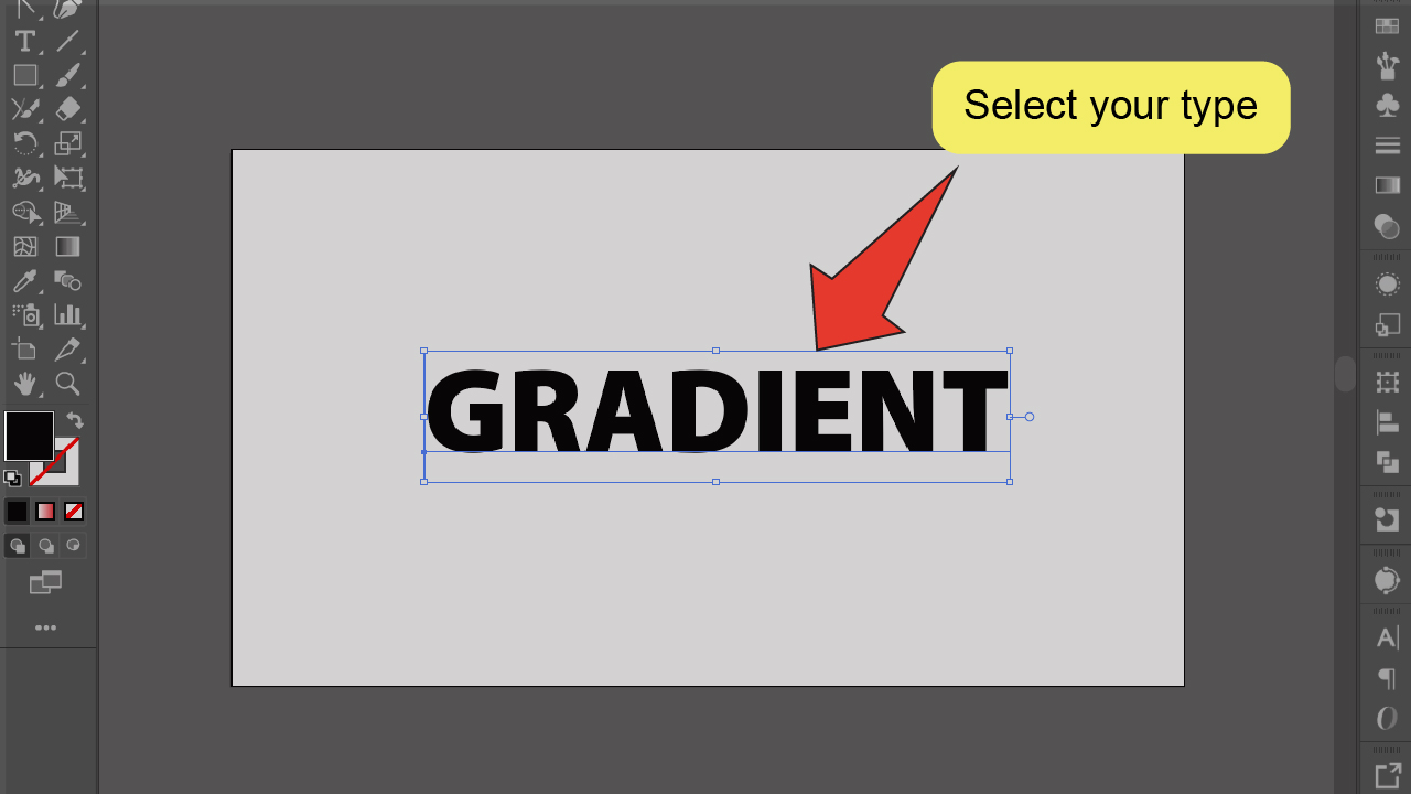 2 How To Gradient Text In Adobe Illustrator using Destructive Fill Step 2