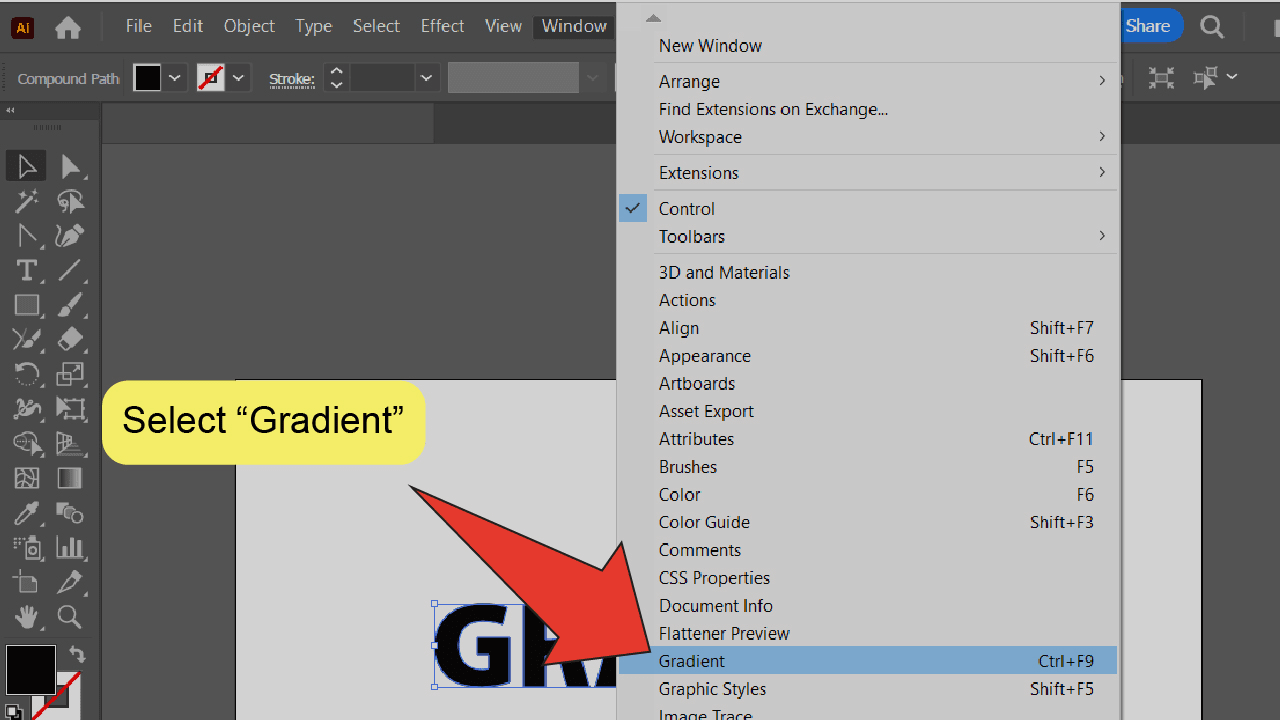 2 How To Gradient Text In Adobe Illustrator using Destructive Fill Step 7