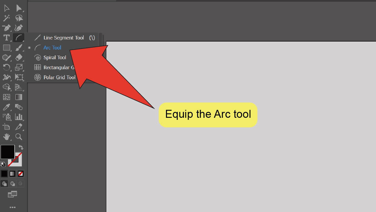 How To Use The Arc Tool In Illustrator Step 2