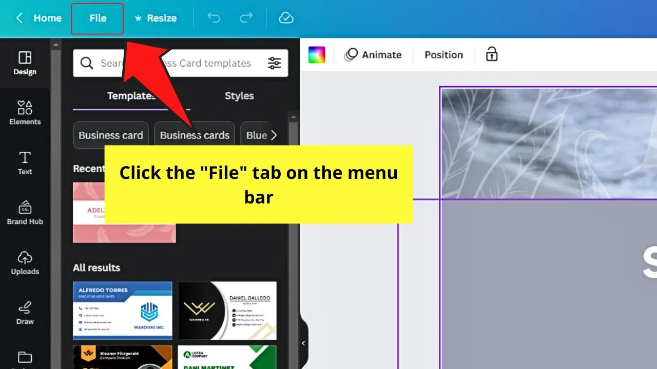 How to Activate Print Bleed in Canva Step 1