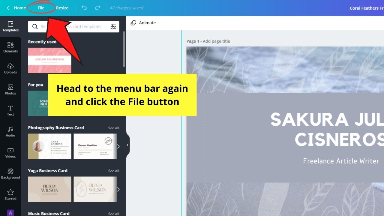 How to Activate Print Bleed in Canva Step 3