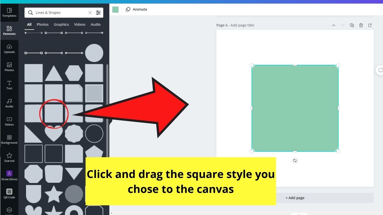 How to Add Page Numbers to your Canva Projects Adding Shapes Behind Numbers Step 2.2