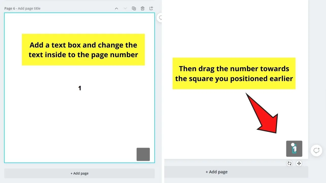 How to Add Page Numbers to your Canva Projects Adding Shapes Behind Numbers Step 7