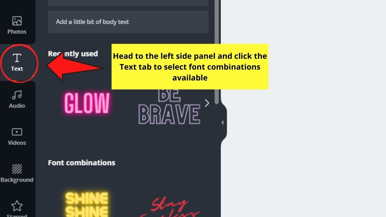 How to Add Page Numbers to your Canva Projects Directly Adding Text Boxes Step 1.2