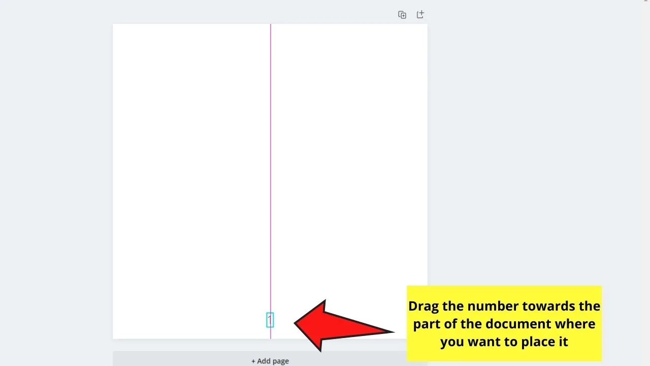 How to Add Page Numbers to your Canva Projects Directly Adding Text Boxes Step 3