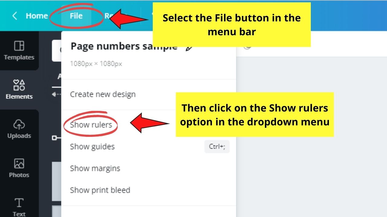 How to Add Page Numbers to your Canva Projects Maintaining Alignment of Page Numbers Step 1