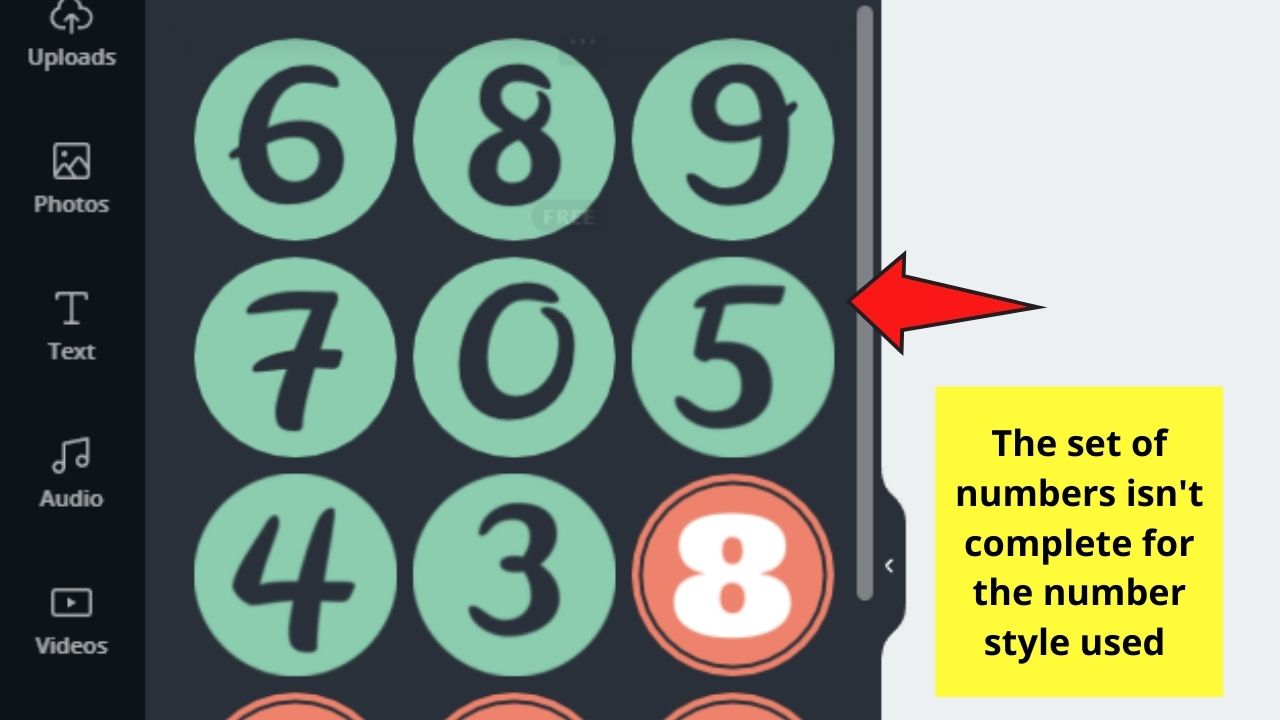 How to Add Page Numbers to your Canva Projects Use of Fancy Number Elements Step 4.2