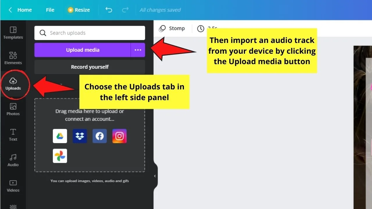 How to Create Instagram Reels with Canva Step 9.1