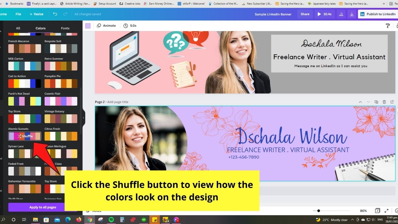 How to Create a LinkedIn Banner in Canva from Pre-Designed Templates Step 6.2