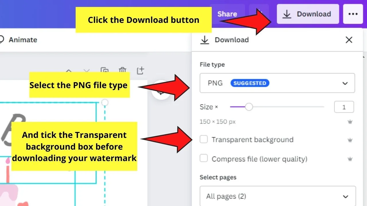 How to Create a Watermark in Canva From Scratch Step 6