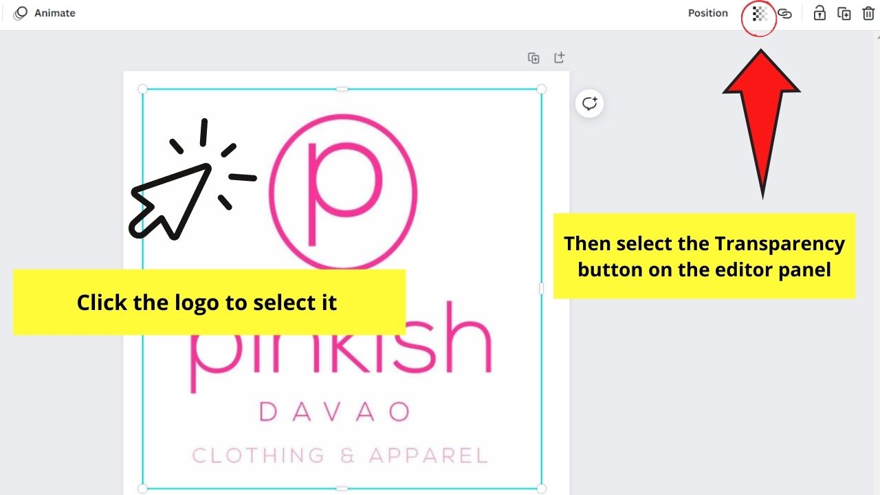How to Create a Watermark in Canva Using Pre-Designed Logo Step 4.1