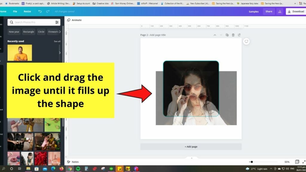 How To Fill A Shape With A Picture On Canva