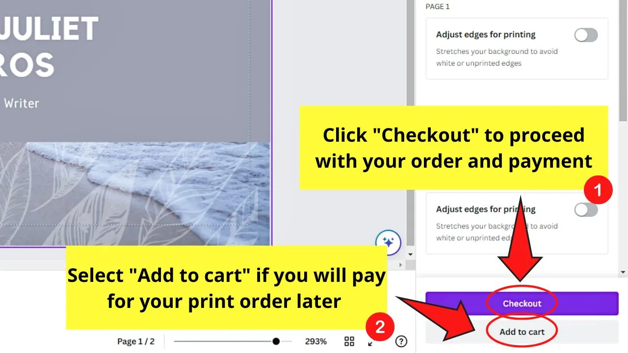 How to Keep Print Bleed Marks When Ordering Prints in Canva Step 5