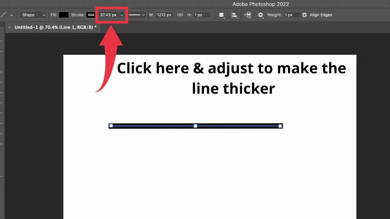 How to Make Lines Thicker in Photoshop using the Line Tool updated