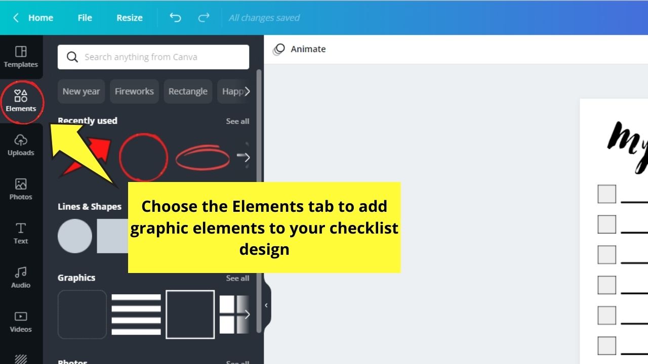How to Make a Checklist in Canva Using Blank Templates Step 10.2