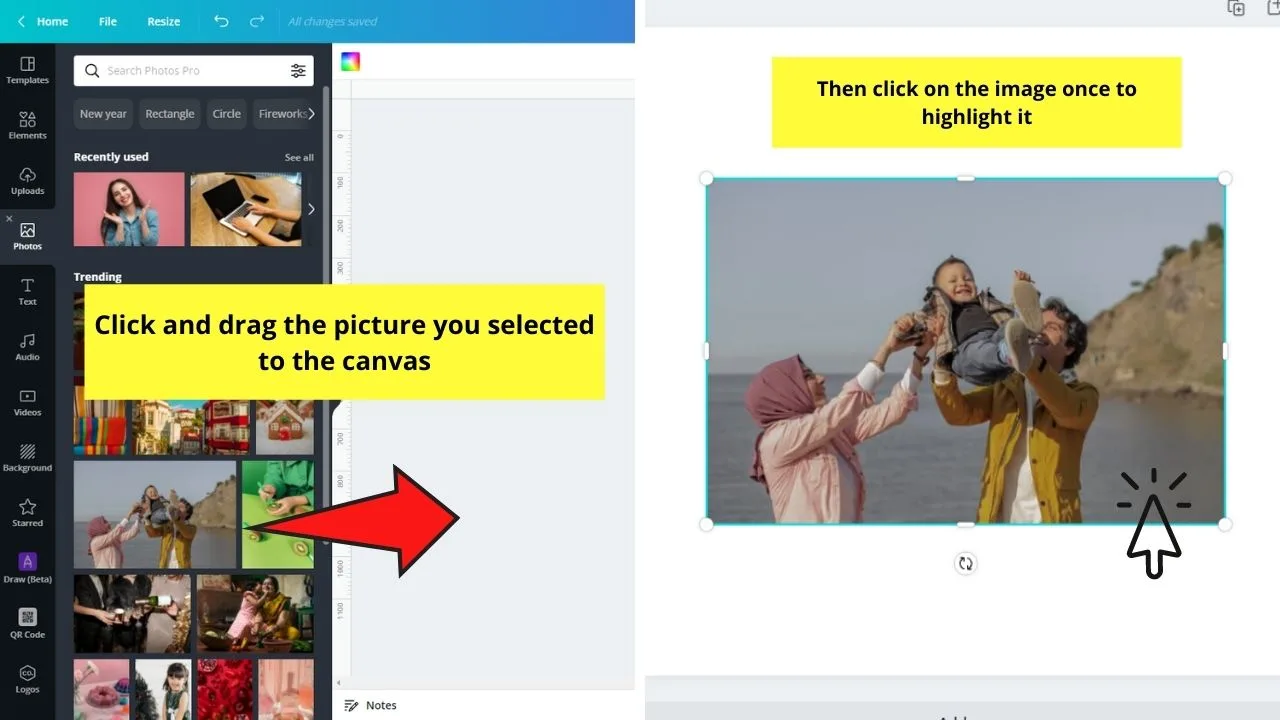 How to Remove a Background from a Picture in Canva Step 2