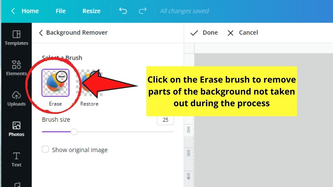 How to Remove a Background from a Picture in Canva Step 6.3