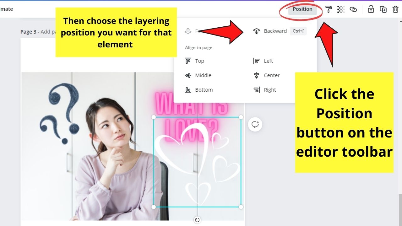 How to See the Layers in Canva Layering Elements Step 2.1