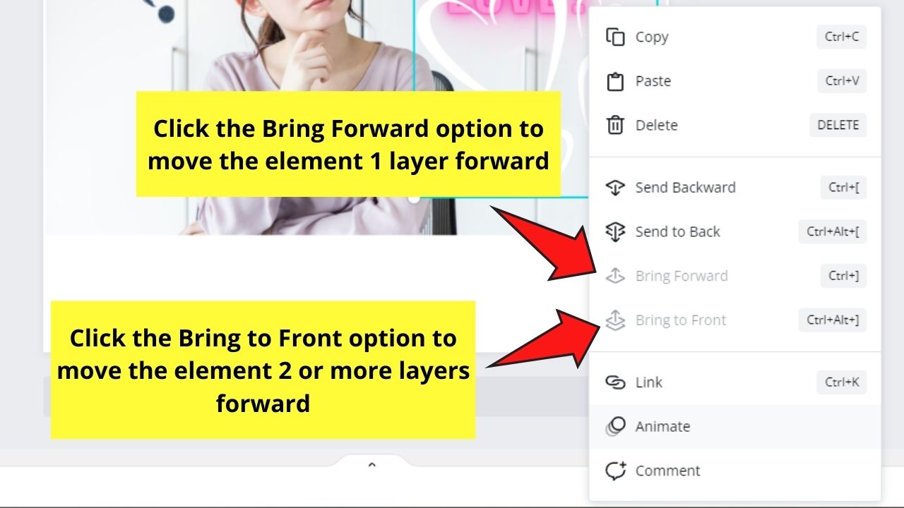 How to See the Layers in Canva Layering Elements Step 3