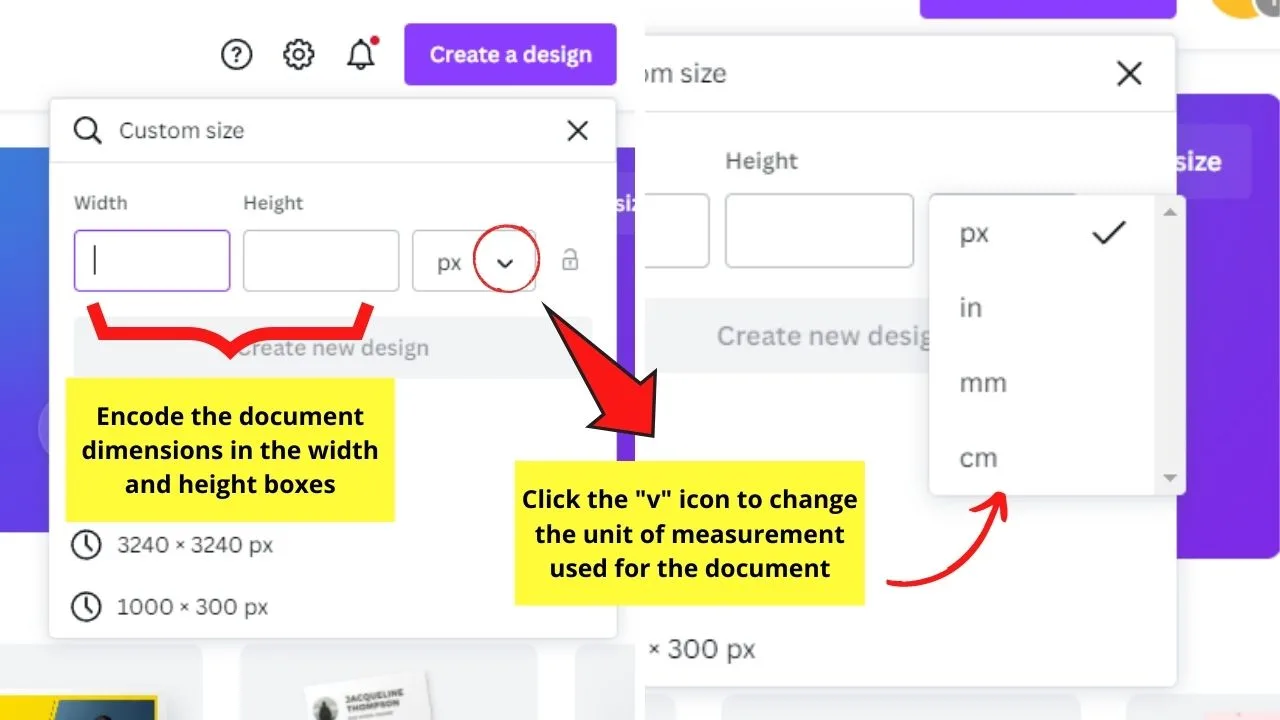 How to Set the Dimensions in Canva for Free Account Users Step 2