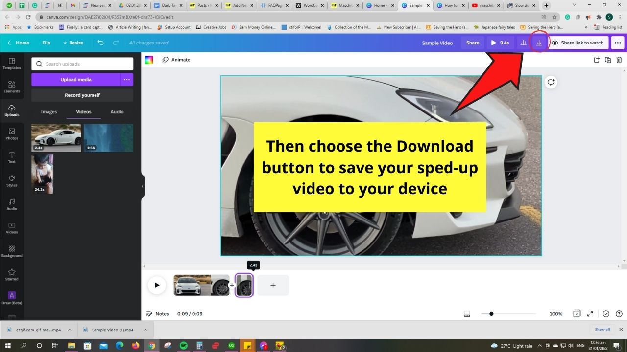 How to Speed Up a Canva Video Step 9.5