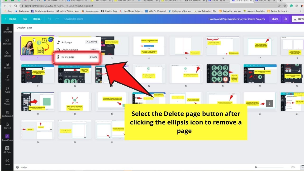 How to View Pages Side by Side in Canva Use of the Page Manager Button Step 5