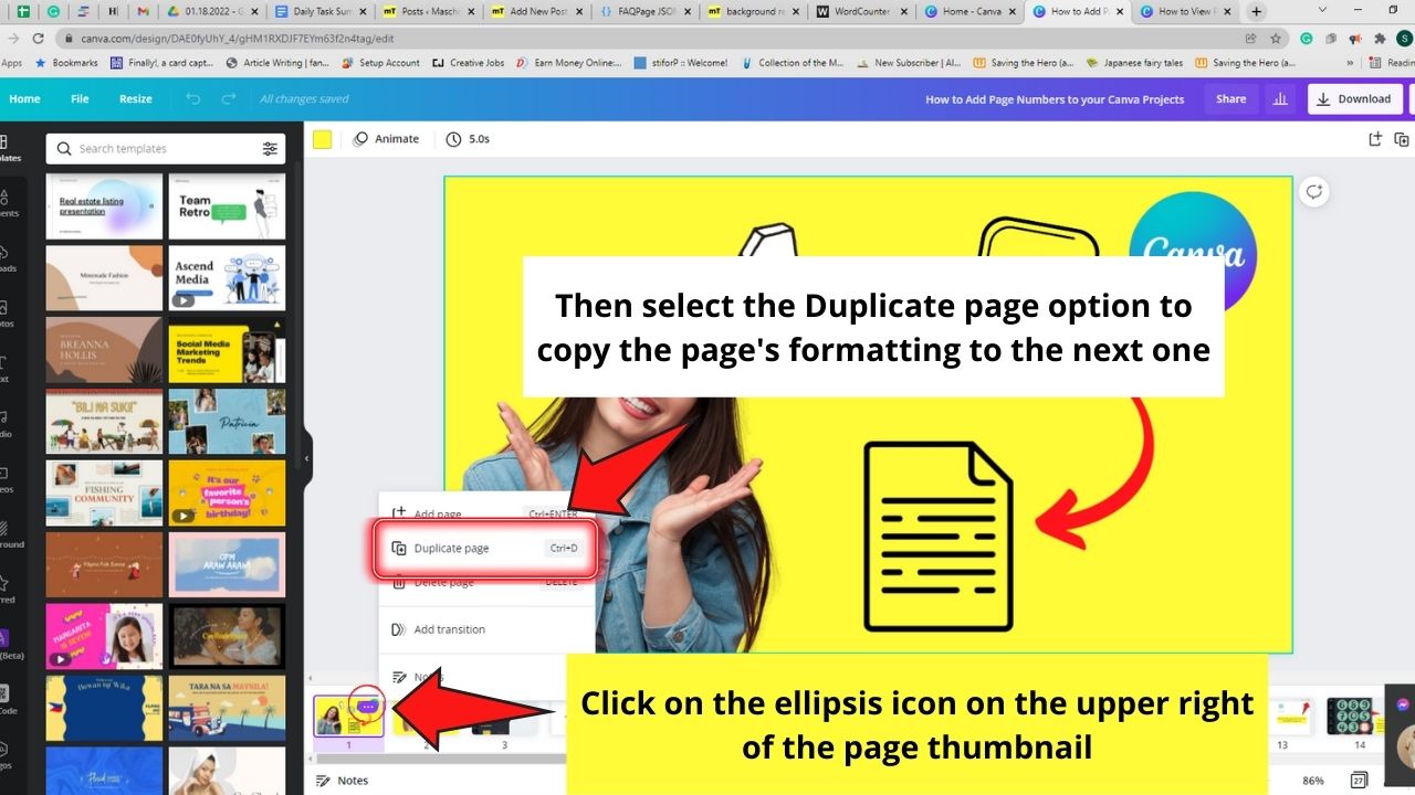 How to View Pages Side by Side in Canva Use of the Show Pages Button Step 4