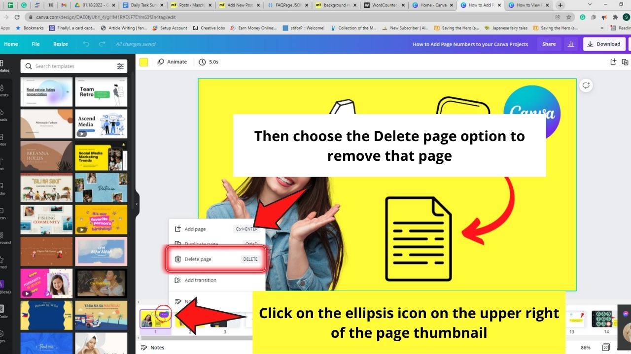 How to View Pages Side by Side in Canva Use of the Show Pages Button Step 5