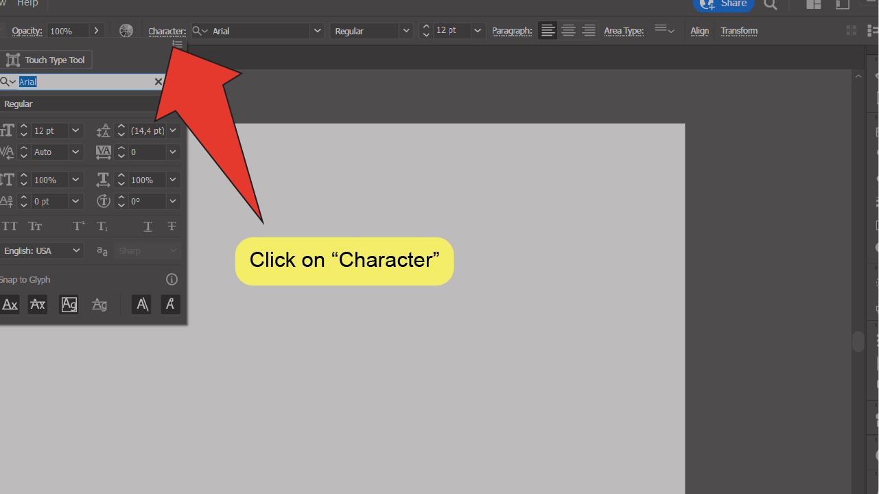 How to make a superscript in Illustrator Step 5