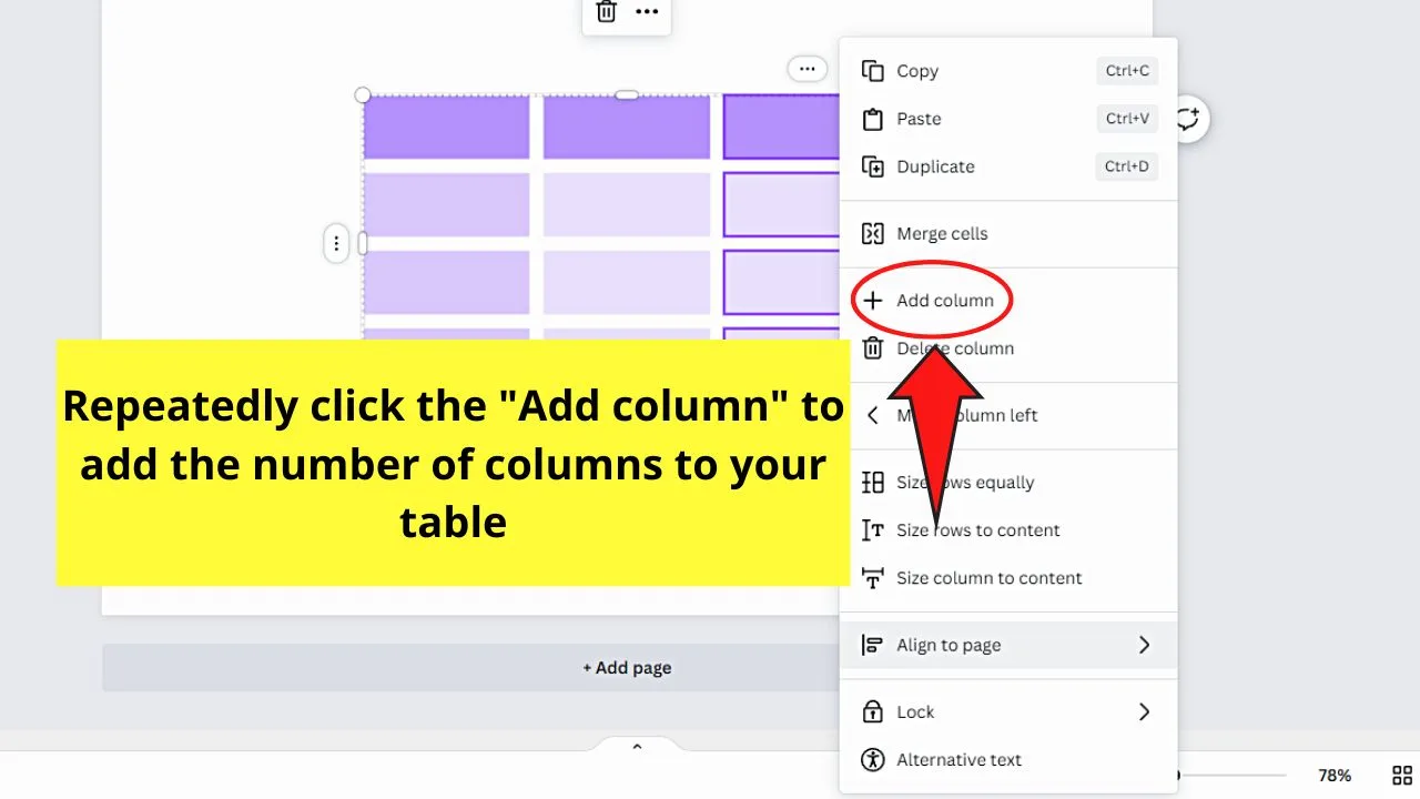Using Tables to Make a Checklist in Canva Step 3