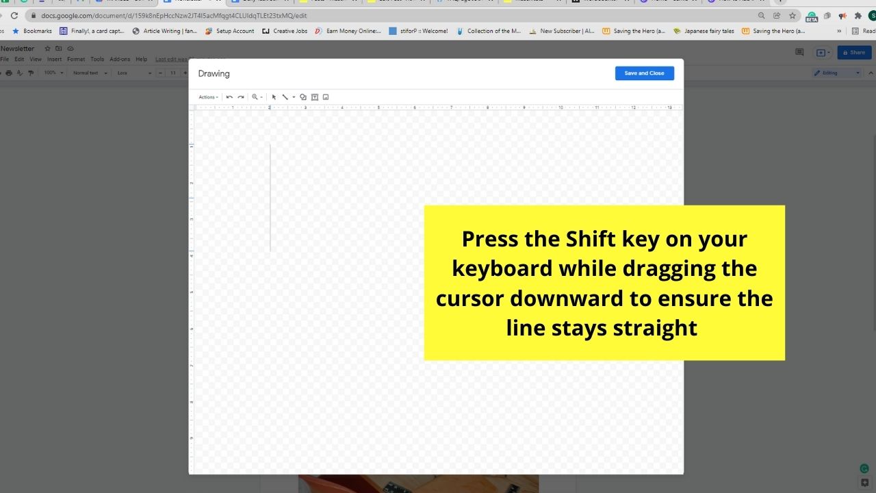 How to Add a Vertical Line in Google Docs Using the Drawing Tool Step 5.2
