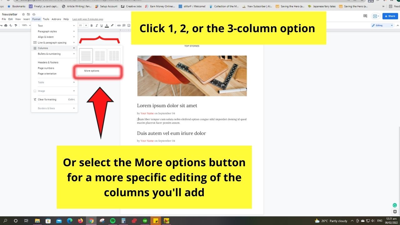 How to Add a Vertical Line in Google Docs as a Text Column Division Step 3