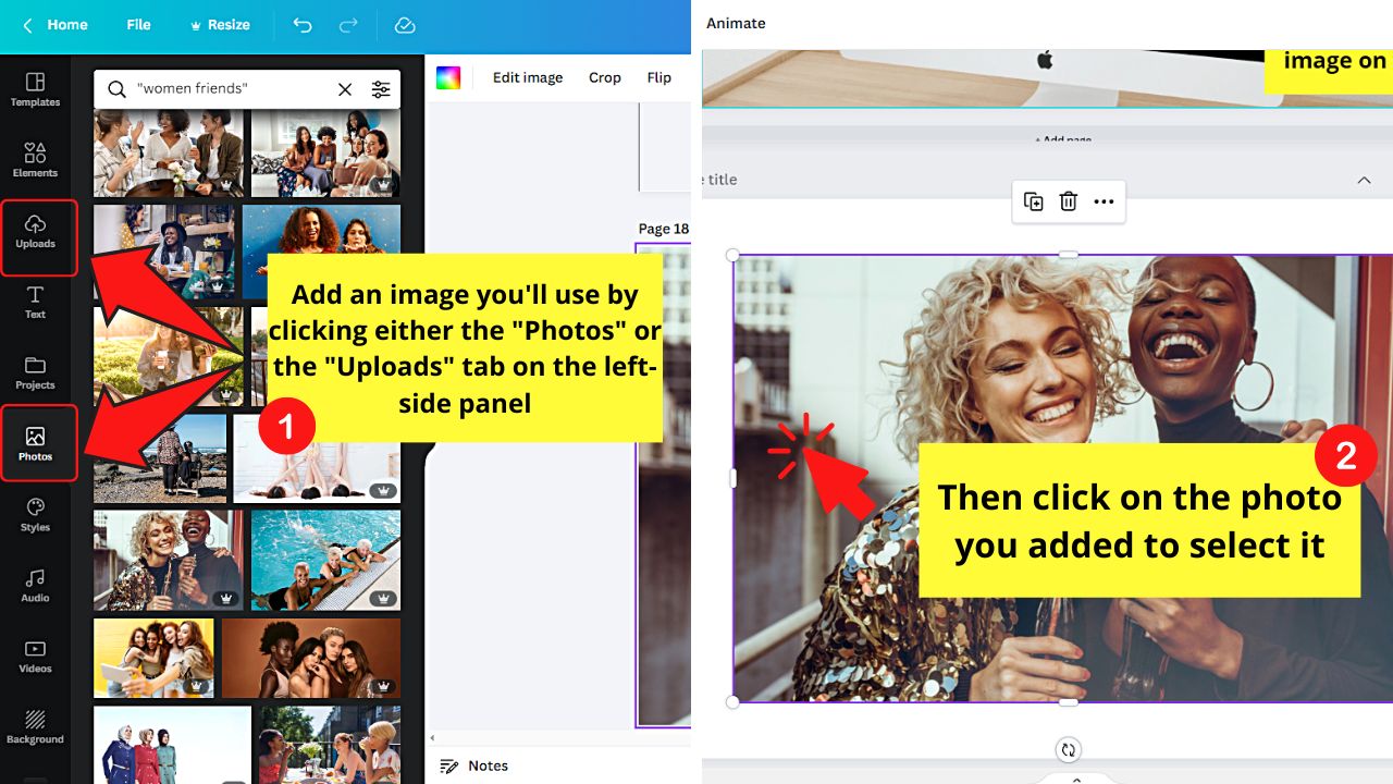 How to Blur Part of an Image in Canva — Updated Method Step 1