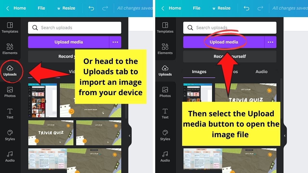 How to Blur Part of an Image in Canva Step 1.2