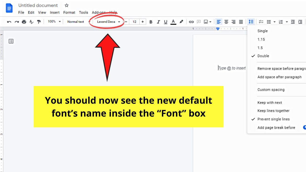 How to Change Default Font in Google Docs Permanently Step 9