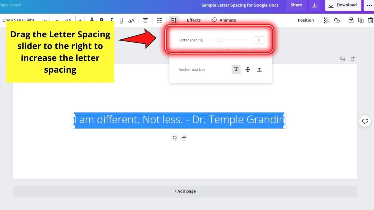 How to Change Letter Spacing in Google Docs By Inserting Letter-Spaced Text from Canva Step 4.2