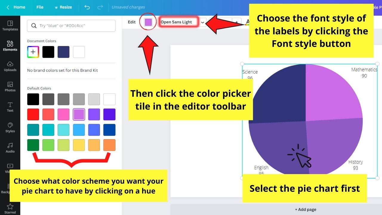 How to Create a Pie Chart in Google Docs by Editing in Canva Step 5