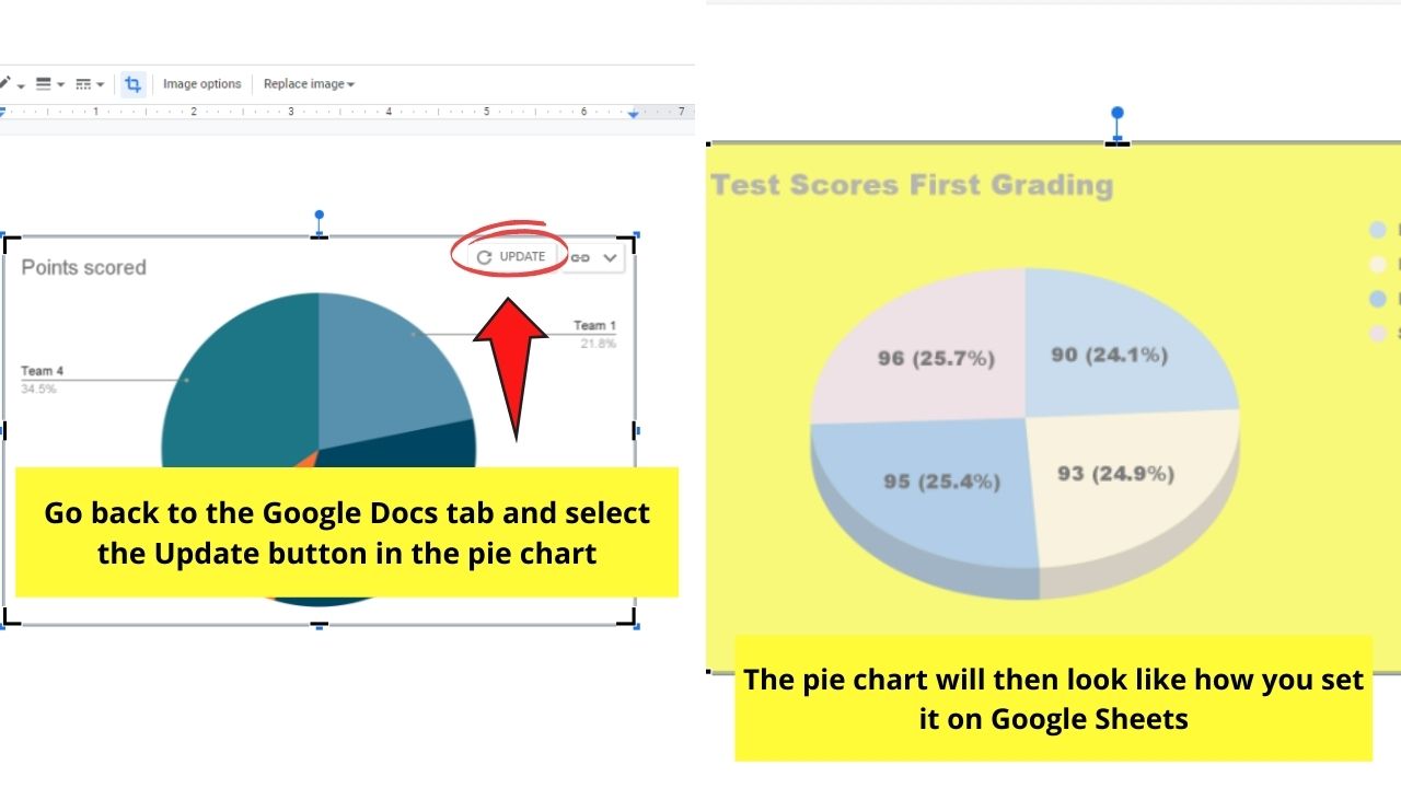 How to Create a Pie Chart in Google Docs by Editing in Google Sheets Step 10