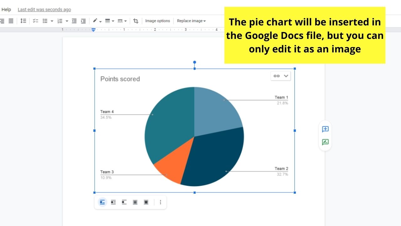 How to Create a Pie Chart in Google Docs by Editing in Google Sheets Step 3