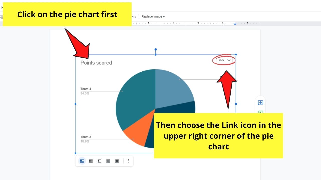 How to Create a Pie Chart in Google Docs by Editing in Google Sheets Step 4.1